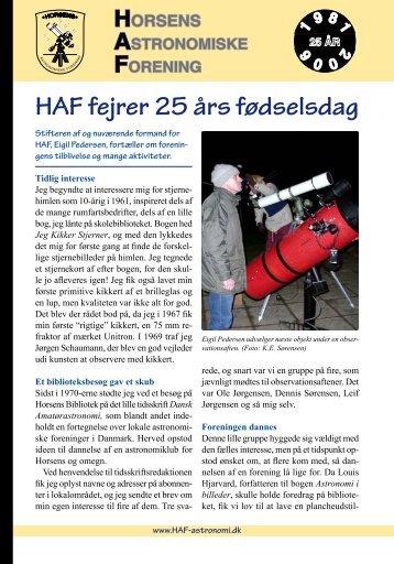 HAF fejrer 25 års fødselsdag - Horsens Astronomiske Forening