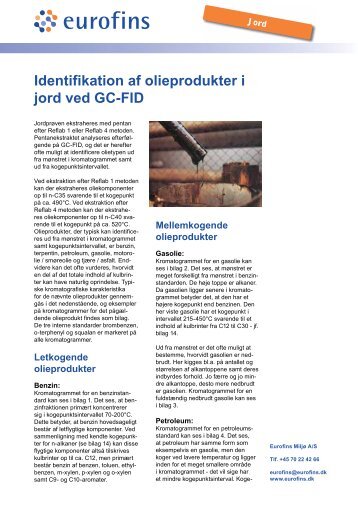 Identifikation af olieprodukter i jord ved GC-FID - Eurofins