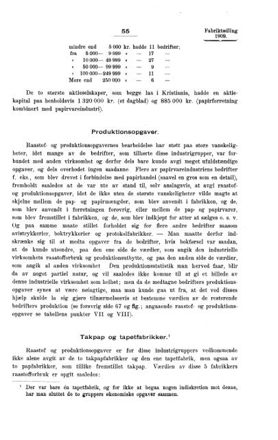 Fabriktællingen i Norge 1909. Fjerde hefte. Produksjonsstatistik.