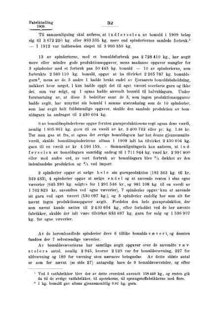 Fabriktællingen i Norge 1909. Fjerde hefte. Produksjonsstatistik.