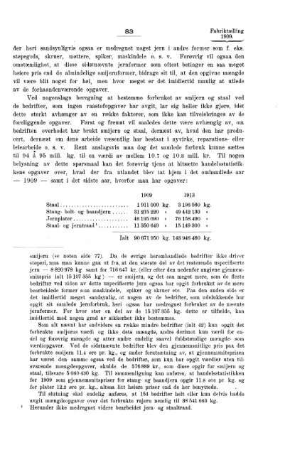 Fabriktællingen i Norge 1909. Fjerde hefte. Produksjonsstatistik.