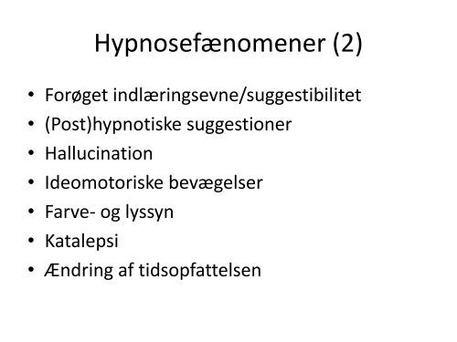 Hypnose workshop • Introduktion til klinisk hypnose - Psykologhuset ...