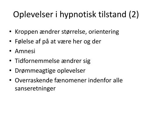 Hypnose workshop • Introduktion til klinisk hypnose - Psykologhuset ...