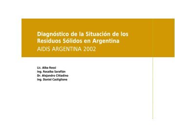 Diagnóstico de la Situación de los Residuos Sólidos en Argentina ...