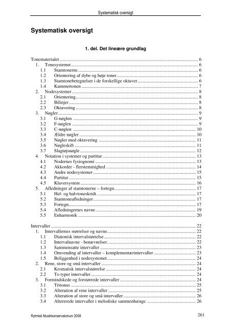 Systematisk oversigt - Rytmisk Musikkonservatorium