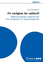Fri rörlighet för välfärd? - Sieps