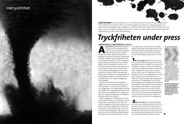 Tryckfriheten under press - Folket i Bild/Kulturfront