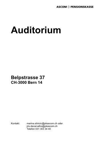 Broschüre Auditorium (PDF) - Restaurant Mattenhofkeller - SV Group