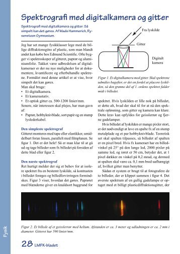 Spektrografi med digitalkamera og gitter - LMFK