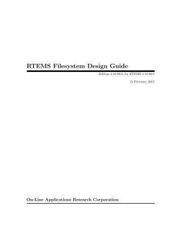 RTEMS Filesystem Design Guide