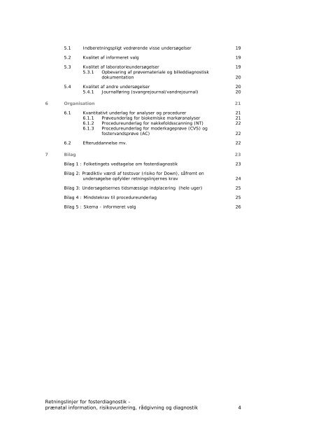 Retningslinjer for fosterdiagnostik - Sundhedsstyrelsen