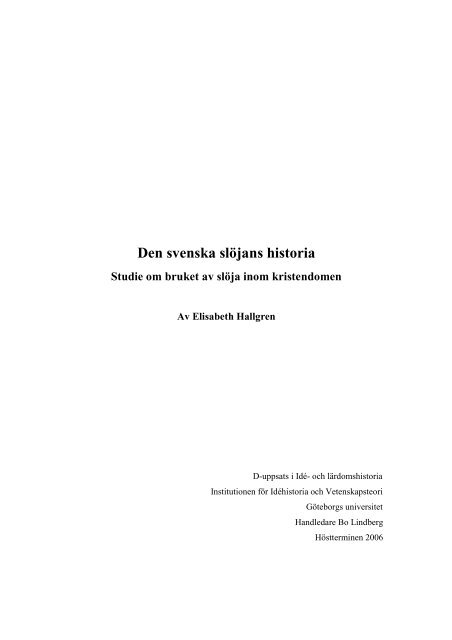 E. Hallgren - Den svenska slöjans historia