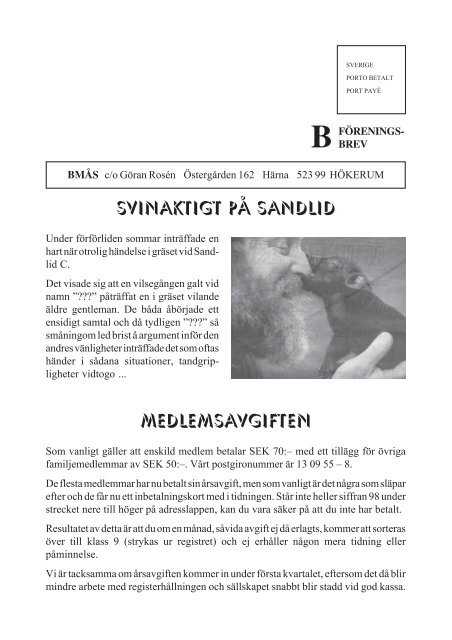 BMÅS-NYTT Nr 2 År 1998 - Borås Miniatyrånglokssällskap