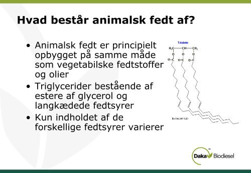 DAKA Biodiesel herunder bæredygtighedskriterier