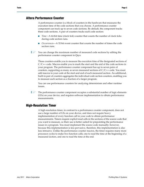 Profiling Nios II Systems Application Note 391 - Altera