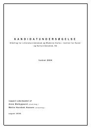 Afdelingen for Litteraturvidenskab og Moderne Kultur - Københavns ...