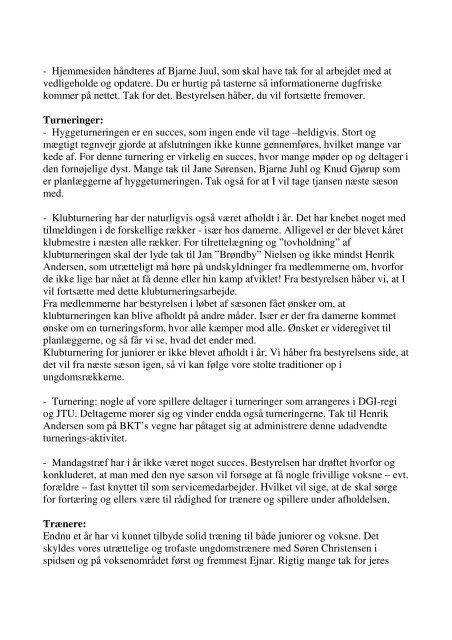 Bestyrelsens beretning - 2009.pdf - Brædstrup Tennis Klub