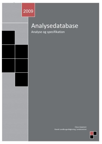 Analysedatabase - Analyse og specifikation