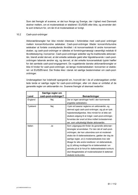 SELSKABSRETLIG REGULERING I UDVALGTE LANDE November ...