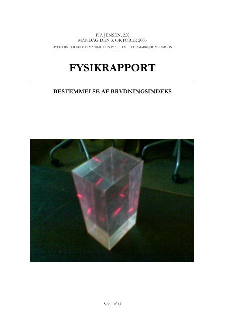 FYSIKRAPPORT