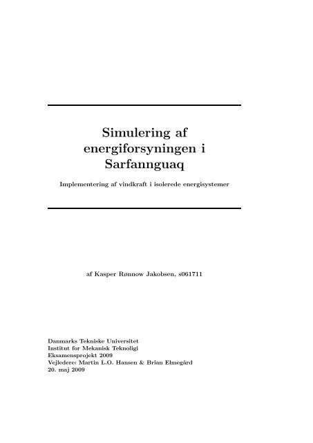 Simulering af energiforsyningen i Sarfannguaq - Clim-ATIC