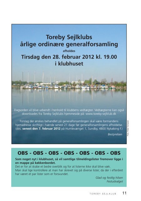 Dæmningen - Toreby Sejlklub