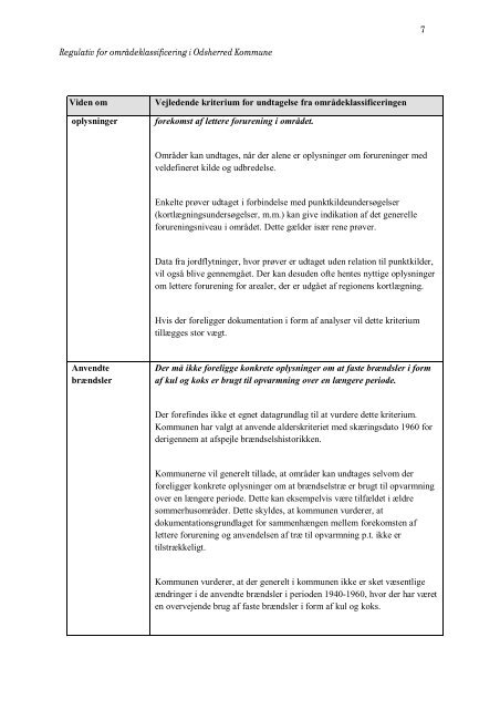 Regulativ for områdeklassificering.pdf - Odsherred Kommune