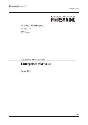 Entreprisebeskrivelse - Ringkøbing-Skjern Forsyning A/S