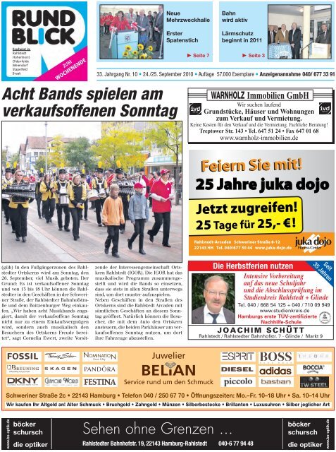 Acht Bands spielen am verkaufsoffenen Sonntag