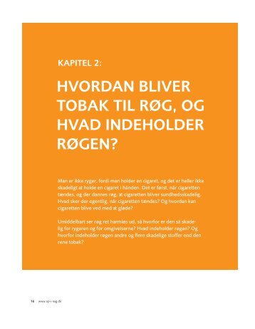 hvordan bliver tobak til røg, og hvad indeholder røgen? - Gå op i røg