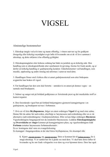 Vigselsliturgi på bokmål - Den norske kirke