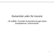 Humanister udenfor murene - Københavns Universitet