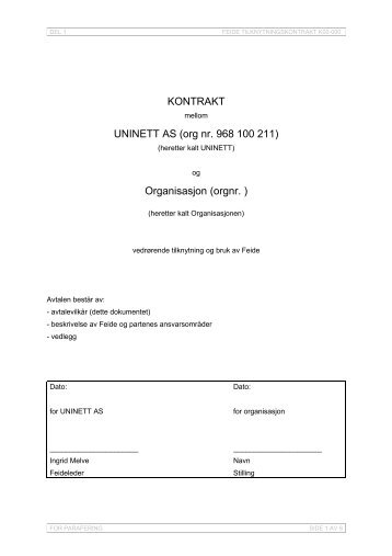 Kontrakt del 1 - Feide