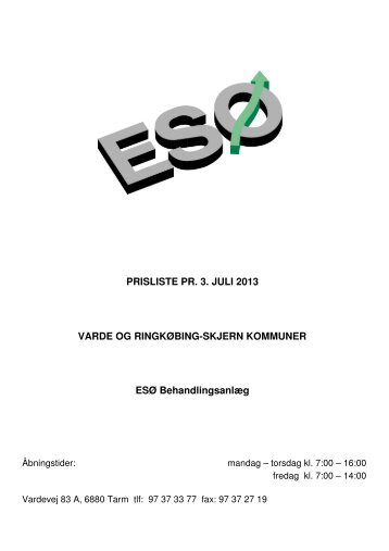 priser - Renovationsselskabet ESØ