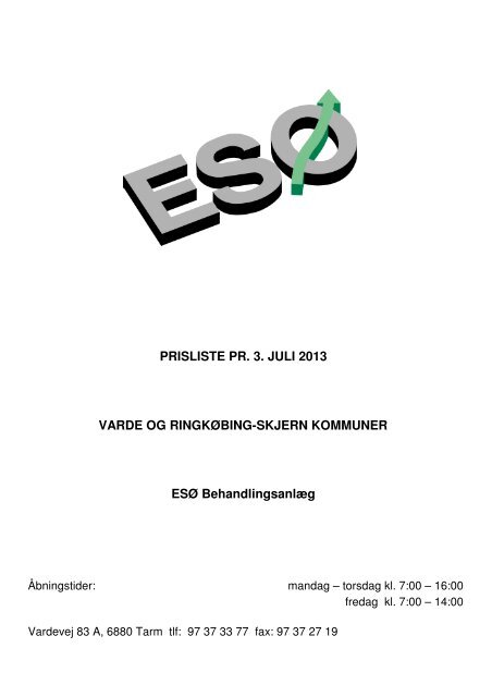 priser - Renovationsselskabet ESØ