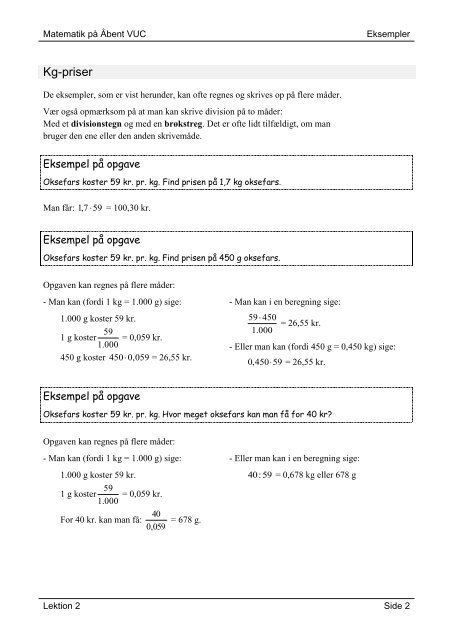 Lektion 2 – Omregning