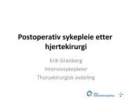 Postoperativ sykepleie etter hjertekirurgi - Intensivt i Oslo