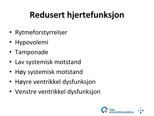 Postoperativ sykepleie etter hjertekirurgi - Intensivt i Oslo