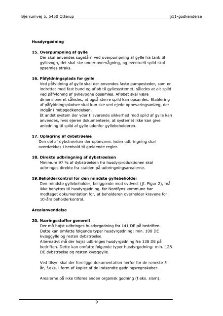 Miljøgodkendelse efter Husdyrgodkendelseslovens §11 - Nordfyns ...