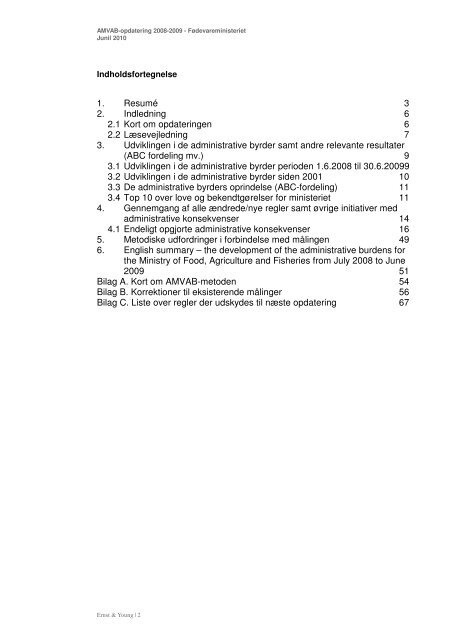 AMVAB-opdatering af Fødevareministeriet - Erhvervsstyrelsen