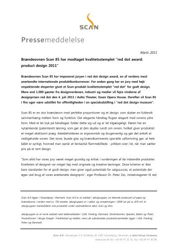 Læs hele pressemeddelelsen her (pdf) - Scan.dk