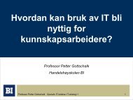 Hvordan kan bruk av IT bli nyttig for kunnskapsarbeidere? - Uninett