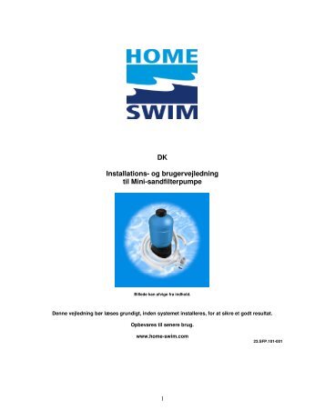 DK Installations- og brugervejledning til Mini ... - Home-Swim.com