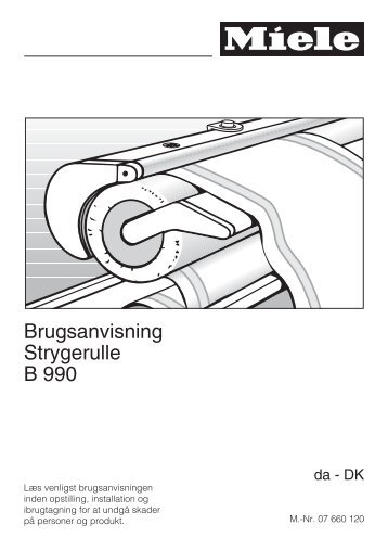 Brugsanvisning Strygerulle B 990 - Miele Danmark