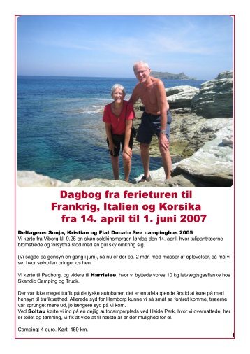 Dagbog fra ferieturen til Frankrig, Italien og Korsika fra 14. april til 1 ...