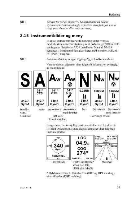 Betjeningsmanual - Simrad Professional Series - Simrad Yachting