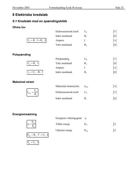 Formelsamling B-niveau projekt [pdf] - sorenr.dk