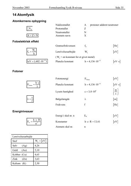 Formelsamling B-niveau projekt [pdf] - sorenr.dk