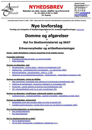 NYHEDSBREV - Aasted Consult