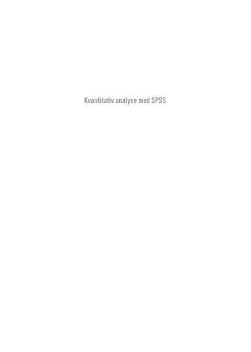 Kvantitativ analyse med SPSS